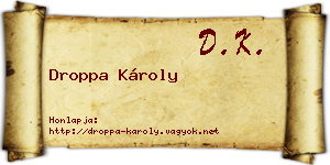 Droppa Károly névjegykártya