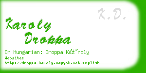 karoly droppa business card